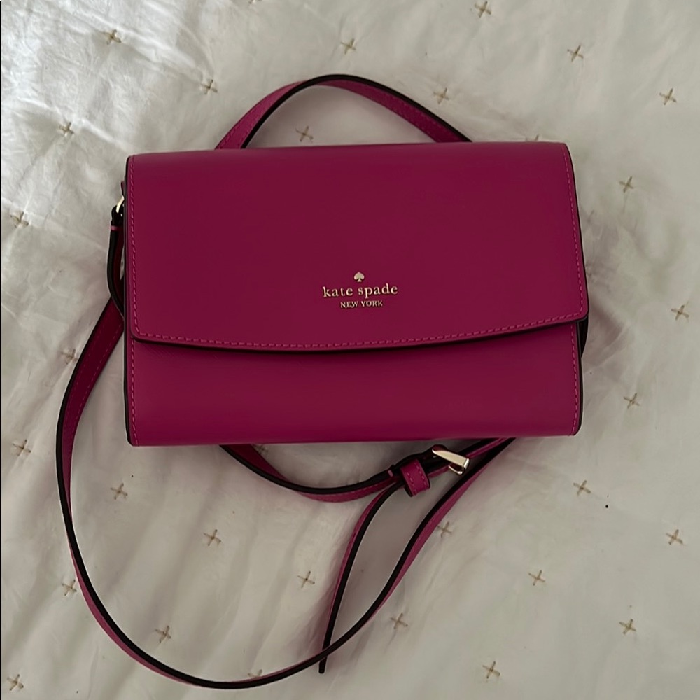 Kate Spade Pink Crossbody Bag with Flap Closure